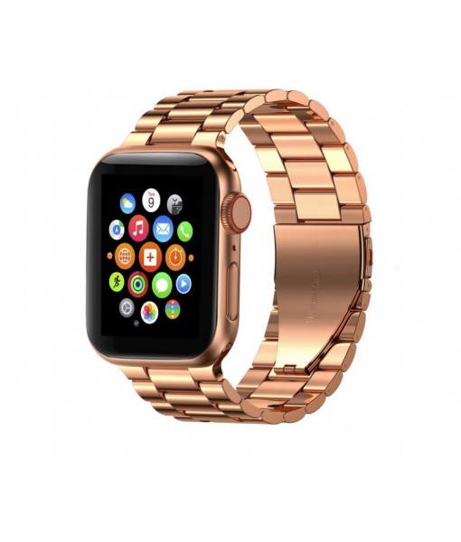 Curea Ceas Stainless Compatibila Cu Apple Watch 1/2/3/4/5/6 (42/44mm) Rose Gold